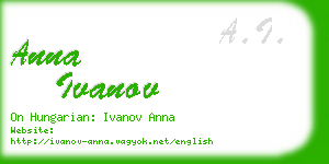 anna ivanov business card